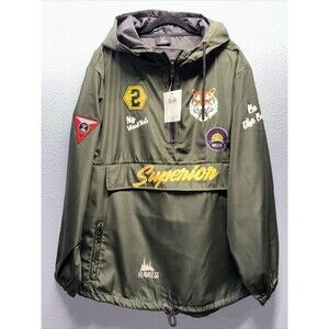 D & M Apparel Jacket Adult 2XL Green Track Jacket Pullover Hooded Mens